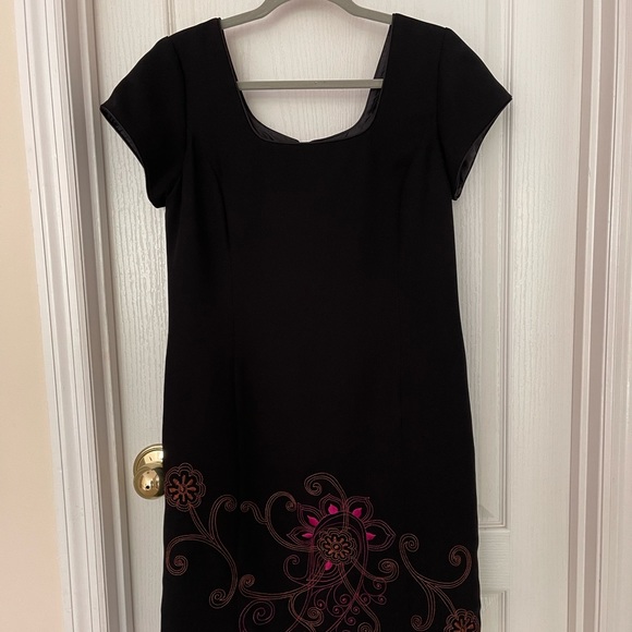 Amanda Smith Dresses & Skirts - New Vtg Amanda Smith Exclusive of Decoration Black With Embroidery Dress, Sz 10